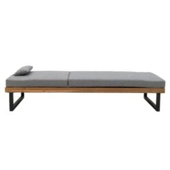 LC Garden Riviona Gartenliege Teak/Polster Natur/Grau -Garten Leben lc garden riviano gartenliege teak polster 1435547 3