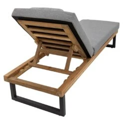 LC Garden Riviona Gartenliege Teak/Polster Natur/Grau -Garten Leben lc garden riviano gartenliege teak polster 1435547 4