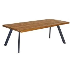 LC Garden Riviona Gartentisch 180x90cm Edelstahl/Teakholz Anthrazit/Natur