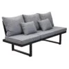 LC Garden Sondrino Gartensofa Aluminium/Polyester Schwarz/Grau -Garten Leben lc garden sondrino 3 sitzersofa 202x70cm aluminium polyester 1433677 1
