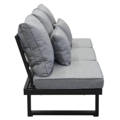 LC Garden Sondrino Gartensofa Aluminium/Polyester Schwarz/Grau -Garten Leben lc garden sondrino 3 sitzersofa 202x70cm aluminium polyester 1433677 5