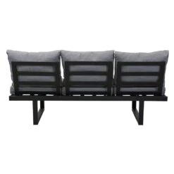 LC Garden Sondrino Gartensofa Aluminium/Polyester Schwarz/Grau -Garten Leben lc garden sondrino 3 sitzersofa 202x70cm aluminium polyester 1433677 6