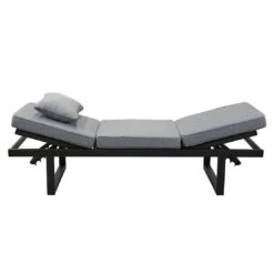 LC Garden Sondrino Gartensofa Aluminium/Polyester Schwarz/Grau -Garten Leben lc garden sondrino 3 sitzersofa 202x70cm aluminium polyester 1433677 8
