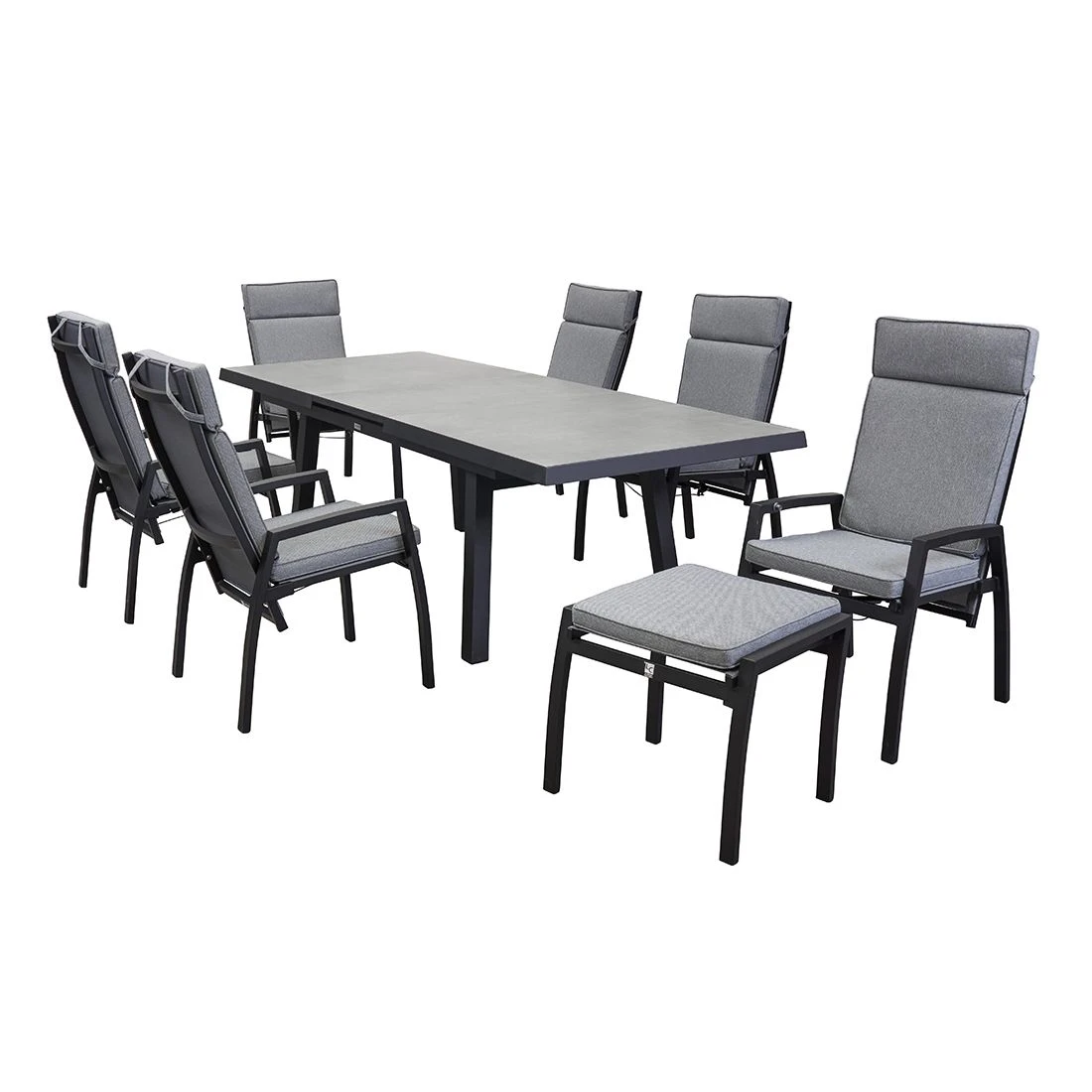 LC Garden Sondrino Ausziehtisch 200/260x100 Cm Aluminium/Keramik Schwarz Matt/Beton 7 LC Garden Sondrino Ausziehtisch 200/260x100 Cm Aluminium/Keramik Schwarz Matt/Beton – Bild 5