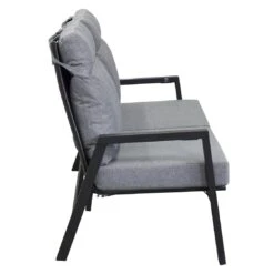 LC Garden Sondrino Gartensofa Aluminium/Textilene Schwarz Matt/Silber -Garten Leben lc garden sondrino bank 2 sitzer aluminium textilene 1433545 4