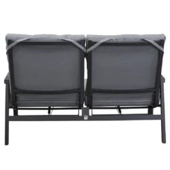 LC Garden Sondrino Gartensofa Aluminium/Textilene Schwarz Matt/Silber -Garten Leben lc garden sondrino bank 2 sitzer aluminium textilene 1433545 5