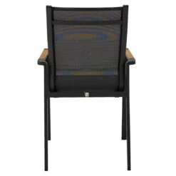 LC Garden Unicamo Stapelstuhl Aluminium/Textilene/Teak Anthrazit/Natur -Garten Leben lc garden unicamo stapelstuhl aluminium textilene teak 1433303 4