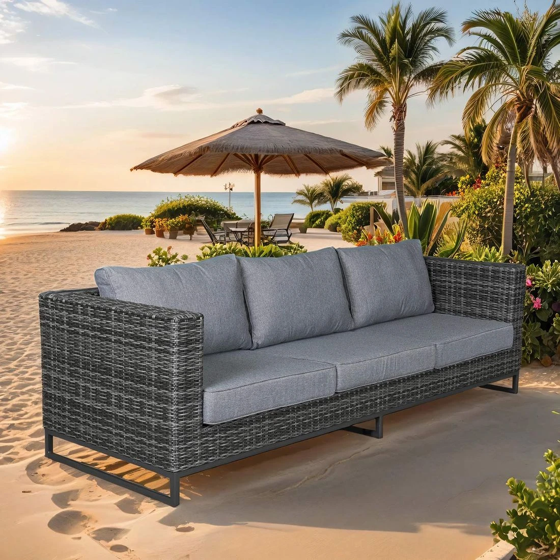 LC Garden Vivera Gartensofa Aluminium/Geflecht Anthrazit/Omega-Anthrazit 3 LC Garden Vivera Gartensofa Aluminium/Geflecht Anthrazit/Omega-Anthrazit
