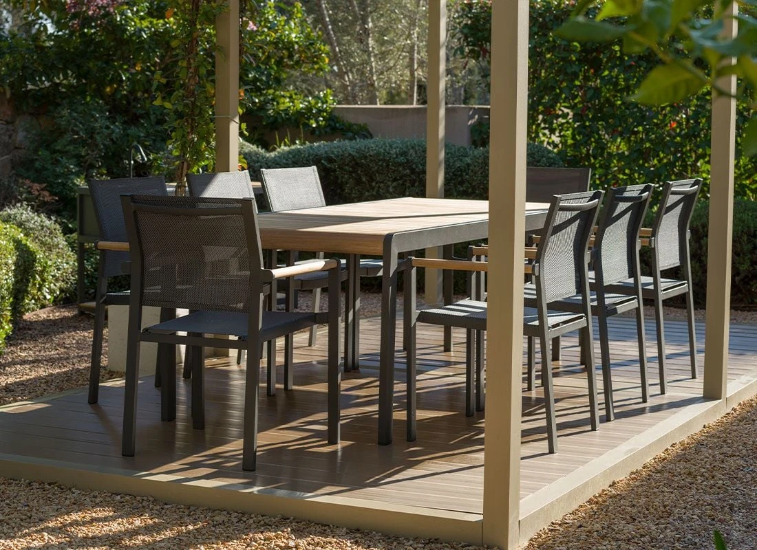 LifestyleGarden Amber Gartenmöbel-Set 9-tlg. Tisch 220x95cm Magnesium Grau/Grau Meliert 5 LifestyleGarden Amber Gartenmöbel-Set 9-tlg. Tisch 220x95cm Magnesium Grau/Grau Meliert – Bild 3