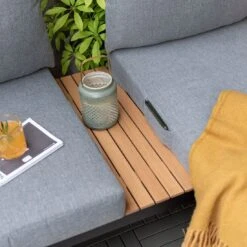 LifestyleGarden Femalcony Gartensofa Aluminium/Olefin Schwarz Matt/Dunkelgrau -Garten Leben lifestylegarden femalcony gartensofa aluminium teakholz 1441102 4