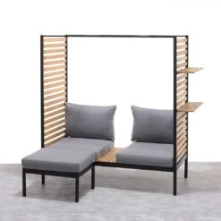 LifestyleGarden Femalcony Hocker Aluminium Inkl. Kissen Schwarz Matt/Dunkelgrau -Garten Leben lifestylegarden femalcony hocker aluminium inkl kissen 1441135 3