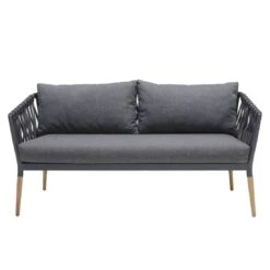 LifestyleGarden Ipanema Gartensofa Teak/Rope/Olefin Dunkelgrau -Garten Leben lifestylegarden ipanema 2 siterzsofa teak rope olefin dunkelgrau 1203766 4