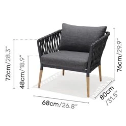 LifestyleGarden Ipanema Loungeset Teak/Olefin Natur/Dunkelgrau -Garten Leben lifestylegarden ipanema loungeset teak olefin 1482066 8