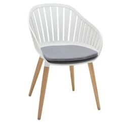 LifestyleGarden Nassau Gartensessel Eukalyptus/Kunststoff Inkl. Sitzkissen Teaklook/Korallensand