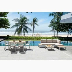 LifestyleGarden Portals Gartensofa Aluminium/Teak/Olefin Korallensand-Matt/Teak -Garten Leben lifestylegarden portals 2 sitzersofa aluminium teak olefin korallensand matt teak 1282966 5