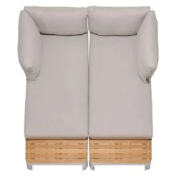 LifestyleGarden Portals Gartensofa Aluminium/Teak/Olefin Korallensand-Matt/Teak -Garten Leben lifestylegarden portals 2 sitzersofa aluminium teak olefin korallensand matt teak 1282966 7