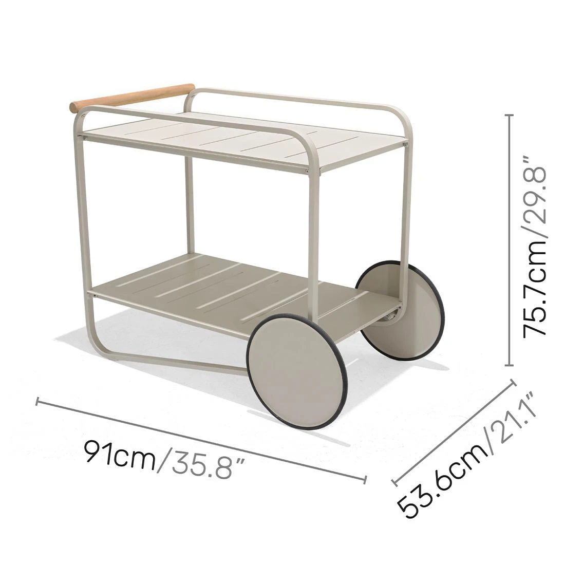 LifestyleGarden Portals Servierwagen Aluminium Korallensand-Matt 8 LifestyleGarden Portals Servierwagen Aluminium Korallensand-Matt – Bild 6