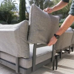 LifestyleGarden Topaz Loungeset Aluminium/Teakholz Magnesium Grau/Teak -Garten Leben lifestylegarden topaz loungeset aluminium teakholz 1487005 8