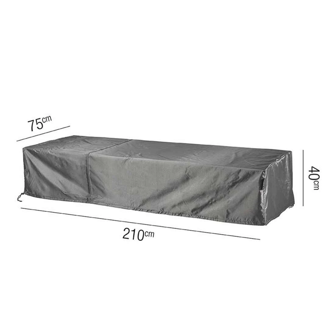 AeroCover Gartenliege Schutzhülle 210x75x40cm Polyester Uni Anthrazit 4 AeroCover Gartenliege Schutzhülle 210x75x40cm Polyester Uni Anthrazit – Bild 2