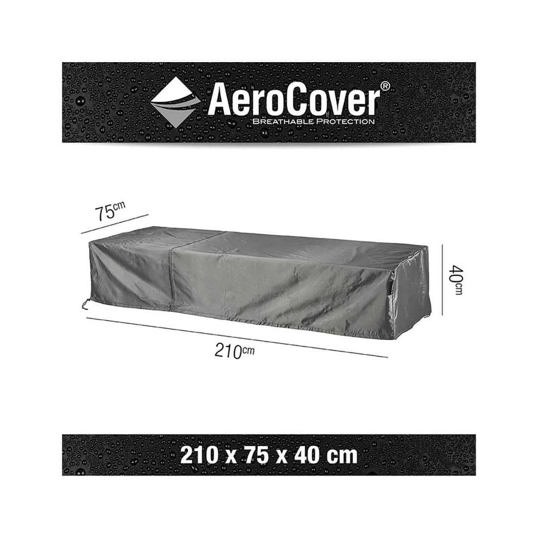 AeroCover Gartenliege Schutzhülle 210x75x40cm Polyester Uni Anthrazit 8 AeroCover Gartenliege Schutzhülle 210x75x40cm Polyester Uni Anthrazit – Bild 6