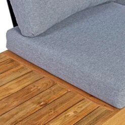 OUTLIV. Madrid Ecklounge 3-tlg. Teak Recycelt/Olefin Teak Recycelt/Grau -Garten Leben madrid loungeset 3 tlg teak recycelt polster 1392185 14