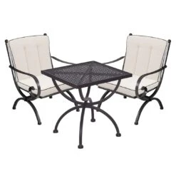 MBM Romeo Gartenmöbel-Set 3-teilig Schmiedeeisen Marone Antik