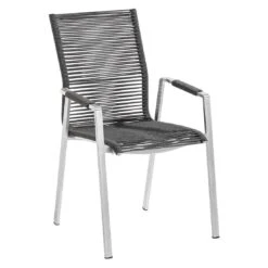 Musterring Porto Stapelsessel Edelstahl/Rope Silber/Anthrazit