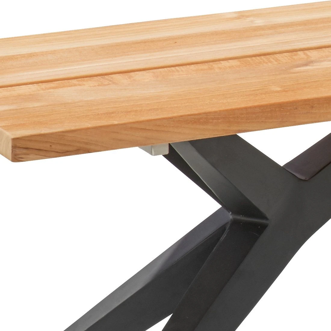 Musterring Rotterdam Gartenbank 240cm Edelstahl/Teak Anthrazit/Natur 5 Musterring Rotterdam Gartenbank 240cm Edelstahl/Teak Anthrazit/Natur – Bild 3