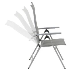 MWH Fabulo Klappsessel Aluminium/Textilene Silber/Grau -Garten Leben mwh fabulo klappsessel aluminium textilene 4