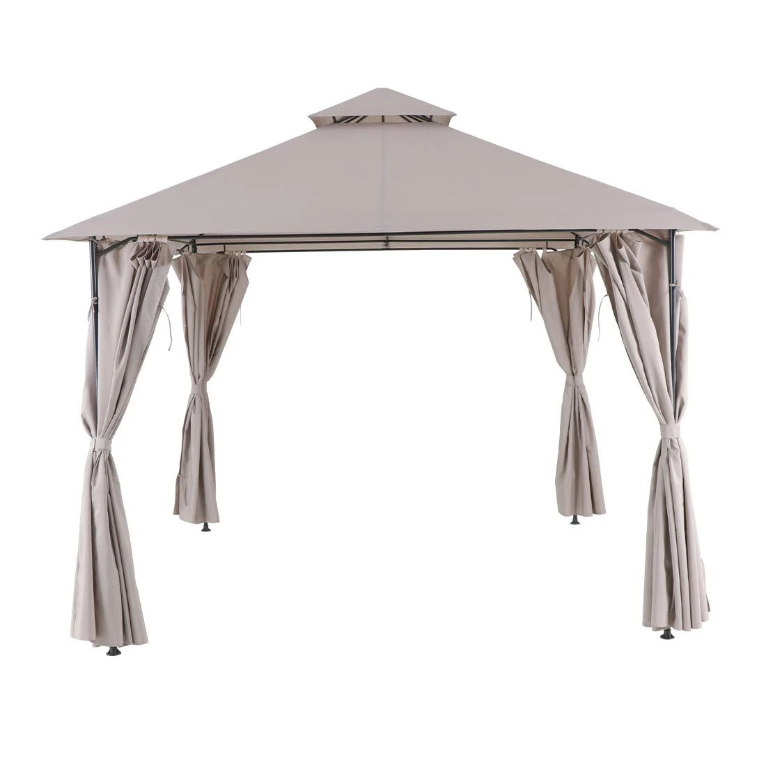 OUTLIV. Gazebo Gartenpavillon 300x300cm Stahl/Polyester Schwarz/Grau 3 OUTLIV. Gazebo Gartenpavillon 300x300cm Stahl/Polyester Schwarz/Grau
