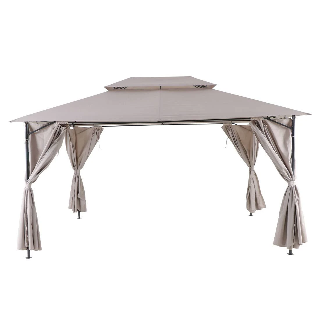 OUTLIV. Gazebo Pavillon Stahl/Polyester Schwarz/Grau 4 OUTLIV. Gazebo Pavillon Stahl/Polyester Schwarz/Grau – Bild 2