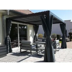 MWH Kiosko Gartenpergola 360cm Aluminium/Polyester Anthrazit 14 MWH Kiosko Gartenpergola 360cm Aluminium/Polyester Anthrazit -Garten Leben mwh kiosko pavillon 360cm aluminium polyester 1352376 2