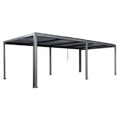 MWH Kiosko XXL Gartenpergola 720cm+Seitenteile 330+340cm Grau -Garten Leben mwh kiosko xxl pergola 720cm seitenteile 330 340cm 1477160 2