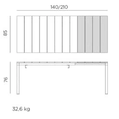 Nardi Rio Ausziehtisch 140/210x85x76 Cm Alu/Kunststoff Anthrazit -Garten Leben nardi rio ausziehtisch 140 210x85x76 alu kunststoff anthrazit 1008417 3