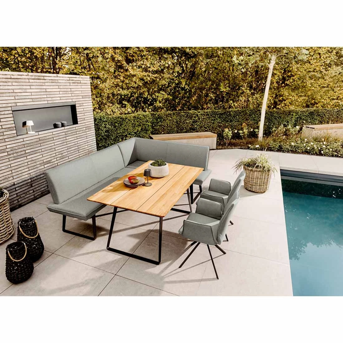 Niehoff Elba Eckbank 235x170cm Stahl/Olefin Grau/Anthrazit 4 Niehoff Elba Eckbank 235x170cm Stahl/Olefin Grau/Anthrazit – Bild 2