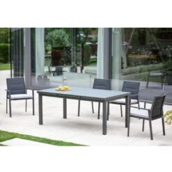 Niehoff Nancer Gartenmöbelset 5-tlg. + Tisch 180/240x100cm Anthrazit -Garten Leben niehoff nancer gartenmoebelset 5 tlg tisch 180 240x100cm 1412073 2