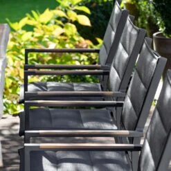 Niehoff Nantes Stapelsessel Aluminium/Textilene Anthrazit/Schwarz -Garten Leben niehoff nantes stapelsessel aluminium textilene 1352112 4