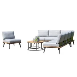 Niehoff Serra Ecklounge 6-tlg. Aluminium/Canvas Anthrazit -Garten Leben niehoff serra loungeecke 6 tlg aluminium canvas 1414746 10