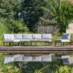 Niehoff Serra Ecklounge 6-tlg. Aluminium/Canvas Anthrazit -Garten Leben niehoff serra loungeecke 6 tlg aluminium canvas 1414746 9