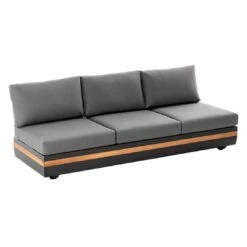 Niehoff Volano Gartensofa 220 Cm Aluminium/Teak/Polypropylen Anthrazit