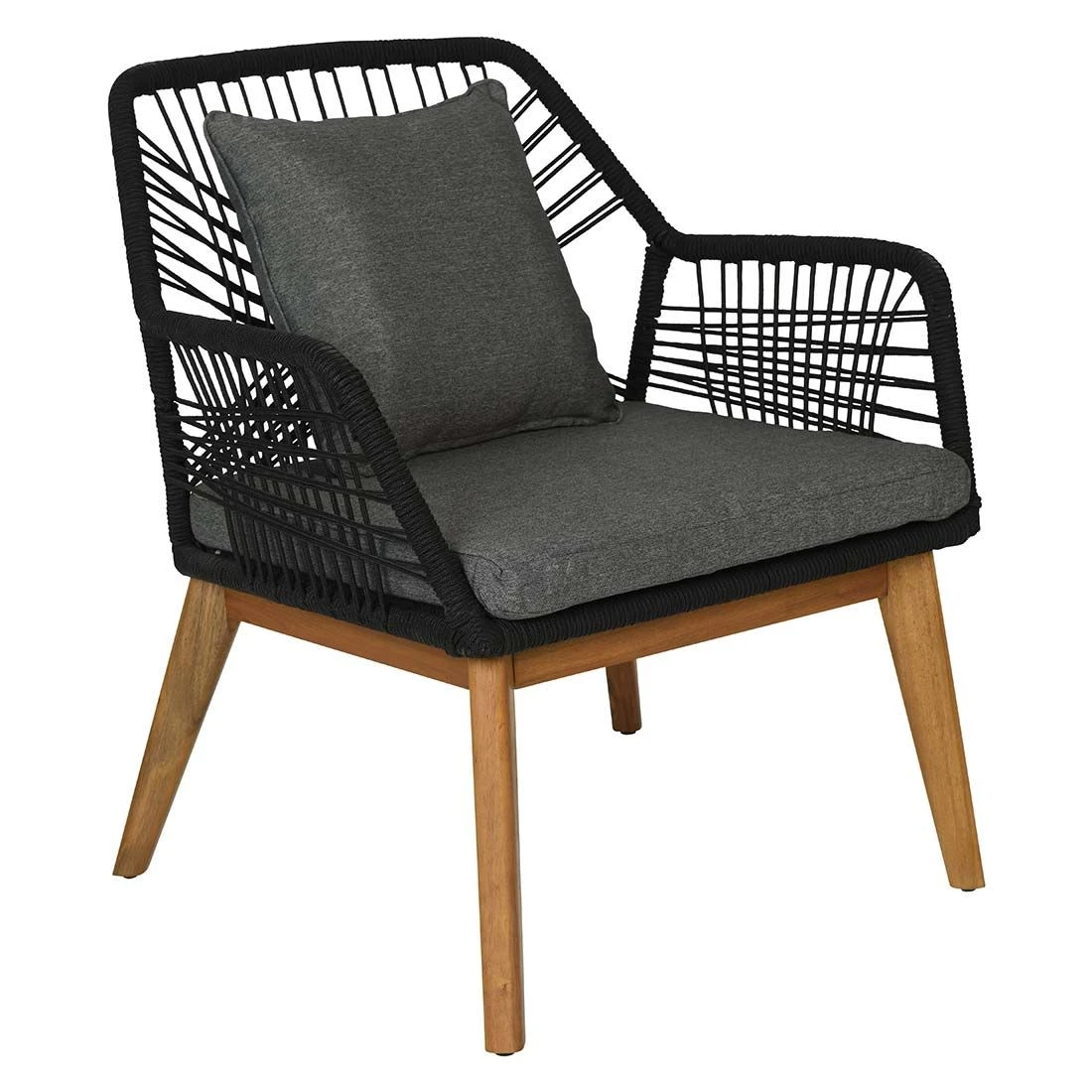 Outdoor Living Seville Loungeset 5-tlg. Akazie/Rope Braun/Schwarz 6 Outdoor Living Seville Loungeset 5-tlg. Akazie/Rope Braun/Schwarz – Bild 4