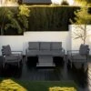 OUTLIV. Atlanta Loungeset 4-tlg. Aluminium/Polyester Anthrazit/Grau -Garten Leben outliv atlanta loungeset 4 tlg aluminium polyester 1486224 1
