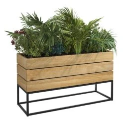 OUTLIV. Flora Pflanztopf 120x41x40cm Schwarz/Wildeiche -Garten Leben outliv by detlef steves flora pflanzgefaess 120x41x40cm 1355632 9