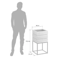 OUTLIV. Flora Pflanztopf 40x41x79,5cm Schwarz/Wildeiche -Garten Leben outliv by detlef steves flora pflanztopf 40x41x79 5cm 1354147 6