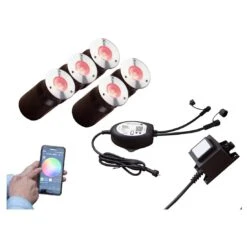 OUTLIV. Smart Light Starter-Set "Wifi 5RGB Bodeneinbauspots" Silber/Schwarz -Garten Leben outliv by ds starter set wifi 5rgb bodeneinbauspots silber schwarz 1304031 1