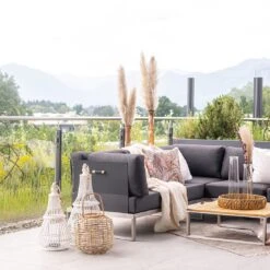 OUTLIV. Capri Loungebank Edelstahl/Polyester Schwarz -Garten Leben outliv capri loungebank edelstahl inkl kissen 11