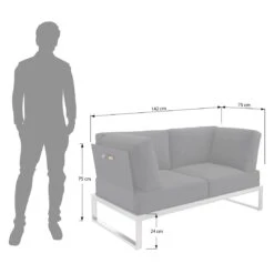 OUTLIV. Capri Loungebank Edelstahl/Polyester Schwarz -Garten Leben outliv capri loungebank edelstahl inkl kissen 3