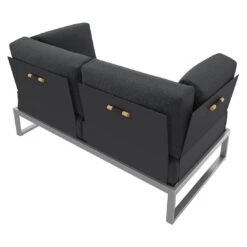 OUTLIV. Capri Loungebank Edelstahl/Polyester Schwarz -Garten Leben outliv capri loungebank edelstahl inkl kissen 6