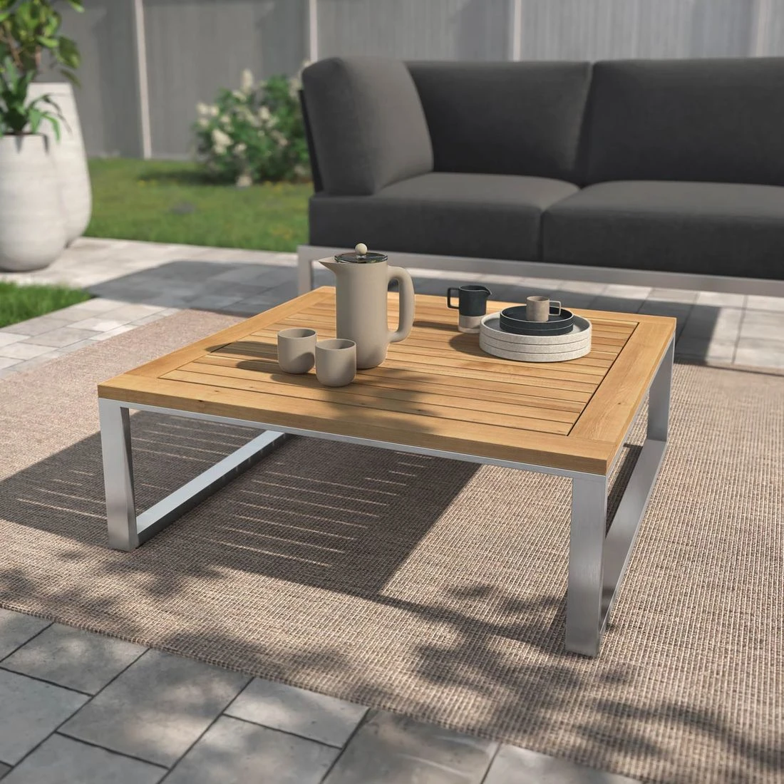 OUTLIV. Capri Loungetisch 75x75cm Teak Natur 3 OUTLIV. Capri Loungetisch 75x75cm Teak Natur