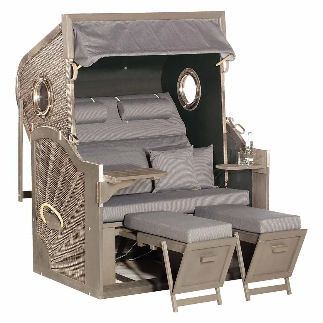 OUTLIV. Cliff Strandkorb Akazie/Geflecht Vintage Anthrazit 3 OUTLIV. Cliff Strandkorb Akazie/Geflecht Vintage Anthrazit